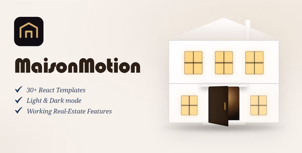 MaisonMotion - Animated Real Estate HTML Template (React JS) with GSAP Scroll Effects WordPress theme