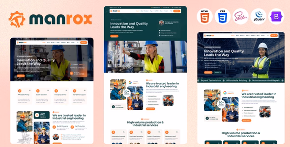 Manrox - Industrial & Manufacturing HTML5 Template WordPress theme