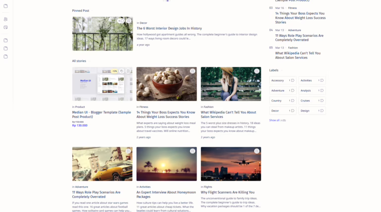 median ui Free Blogger templates