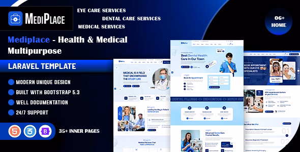 Mediplace - Health & Medical Multipurpose Laravel Template WordPress theme