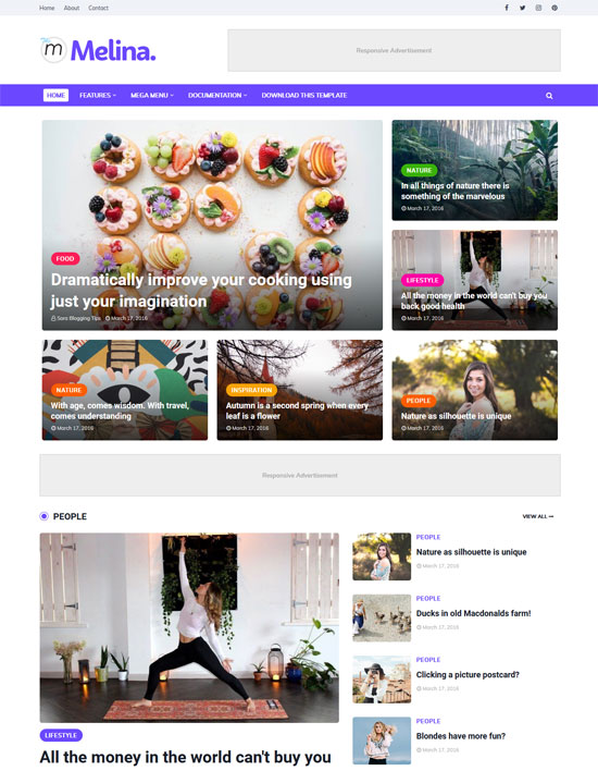 melina blogger template