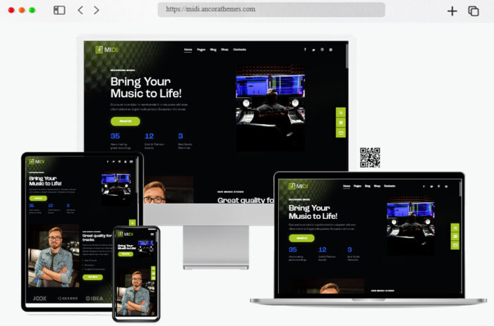 midi sound music production wordpress theme