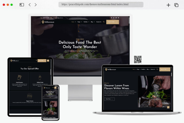millennium seo optimize restaurant website template