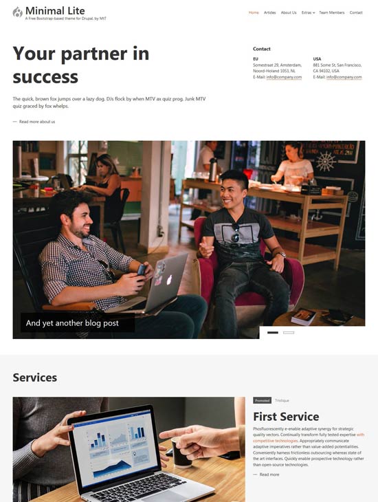 minimal lite drupal theme