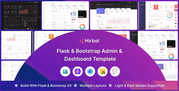 Mirbal - Flask Admin & Dashboard Template WordPress theme