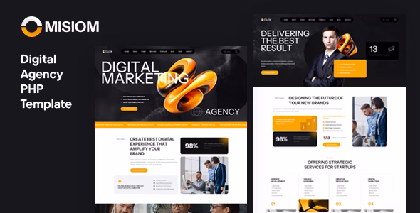 Misiom - Digital Agency Services PHP Template WordPress theme