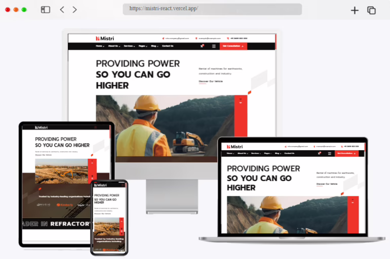 mistri factory react template