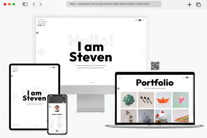 monji personal portfolio html template