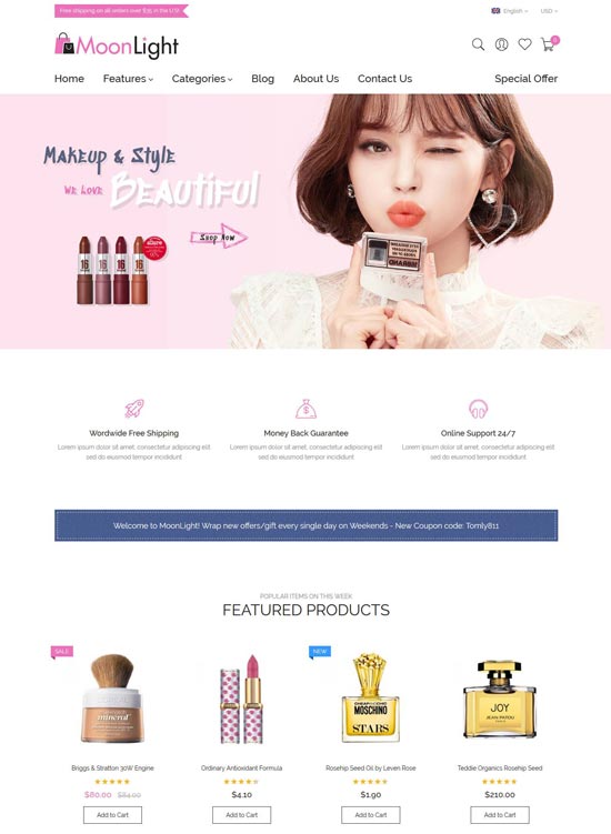 moonlight elegant cosmetics magento theme