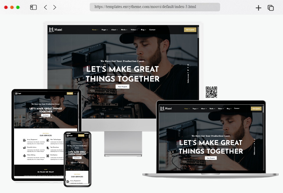 moovi video production html template