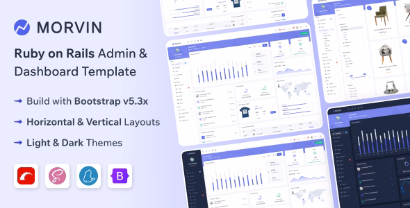 Morvin - Ruby on Rails Admin & Dashboard Template WordPress theme