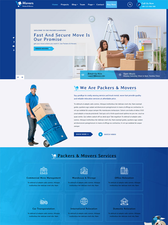 Free shipping and delivery WordPress theme