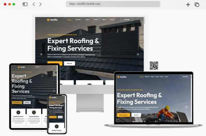 muffle roofing company wordpress theme