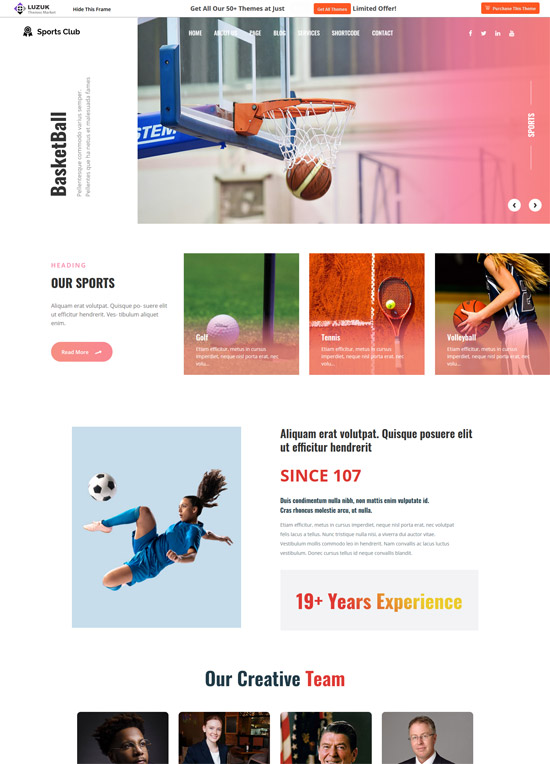 Free Sports Club Themes