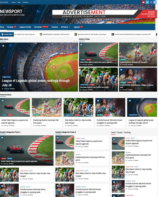 Free Team Sports Website Templates