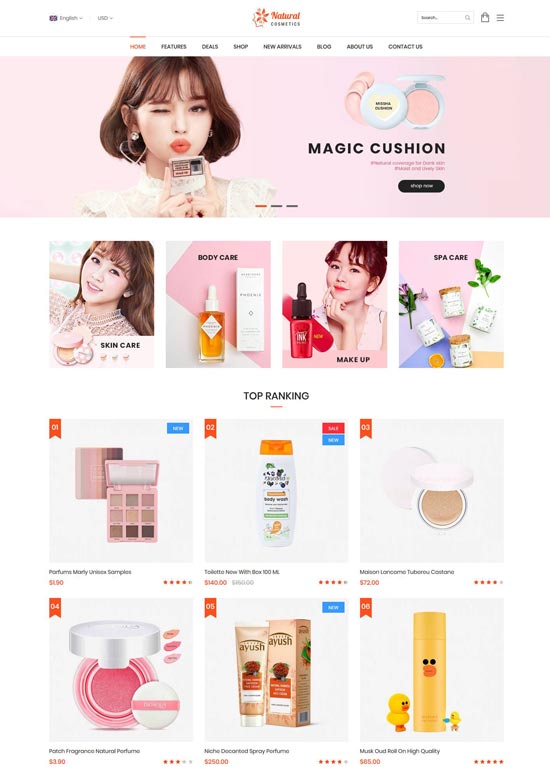 natural cosmetics beauty magento theme
