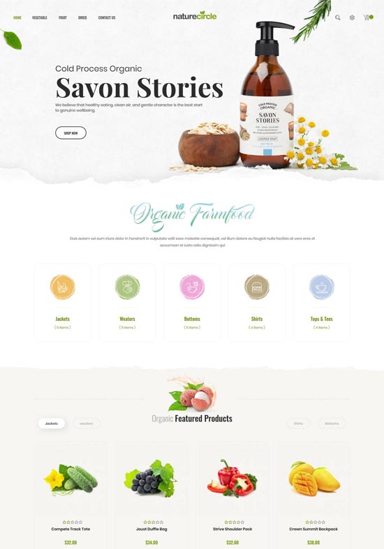 naturecircle organic magento theme