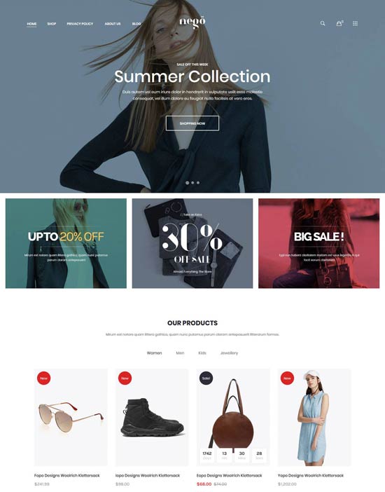 nego fashion minimalist opencart theme
