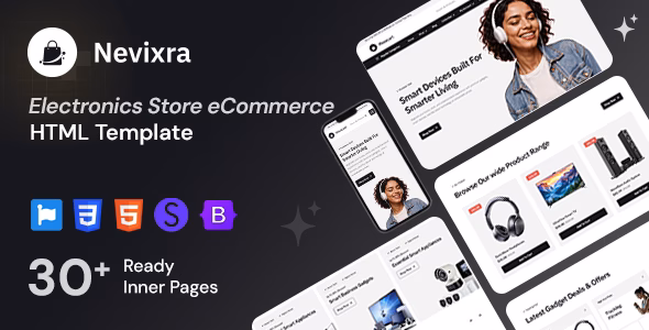 Nevixra - Electronics Store eCommerce HTML Template WordPress theme