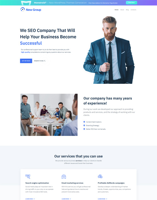 Free WordPress Theme for Small Financial Consulting Firms