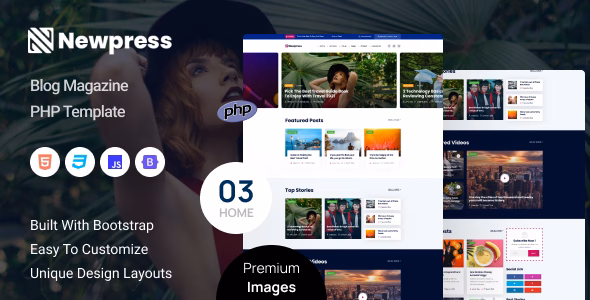 Newpress - Blog Magazine PHP Template WordPress theme