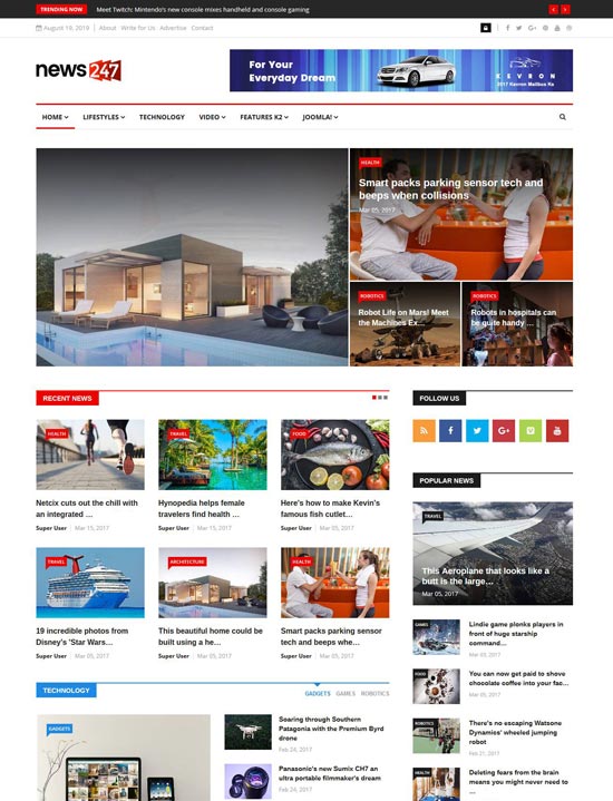 news magazine joomla template