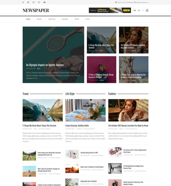 newspaper news portal joomla template