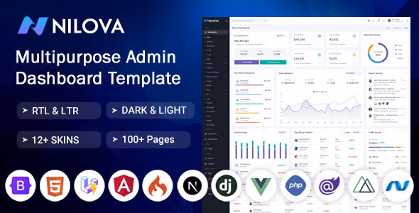 Nilova - Multipurpose Admin Dashboard Template WordPress theme