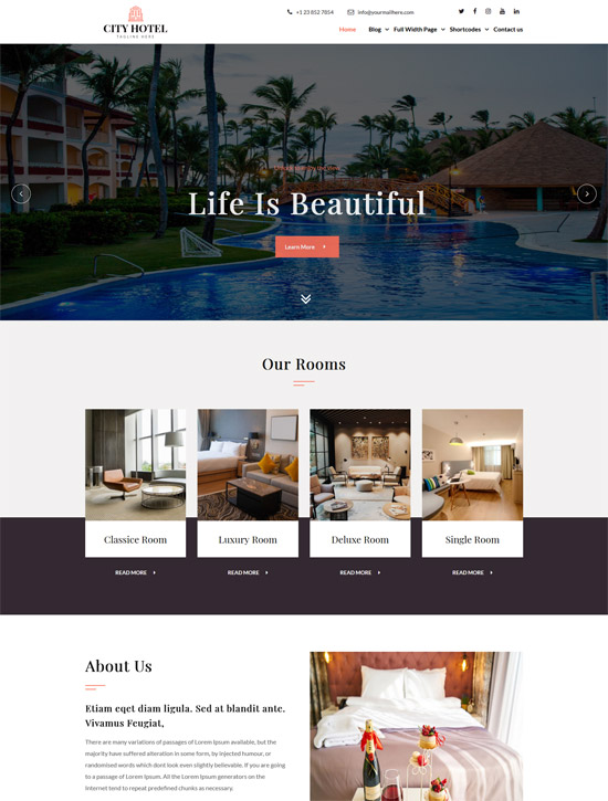 Free Responsive Hotel Themes