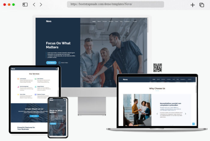 nova bootstrap business website template