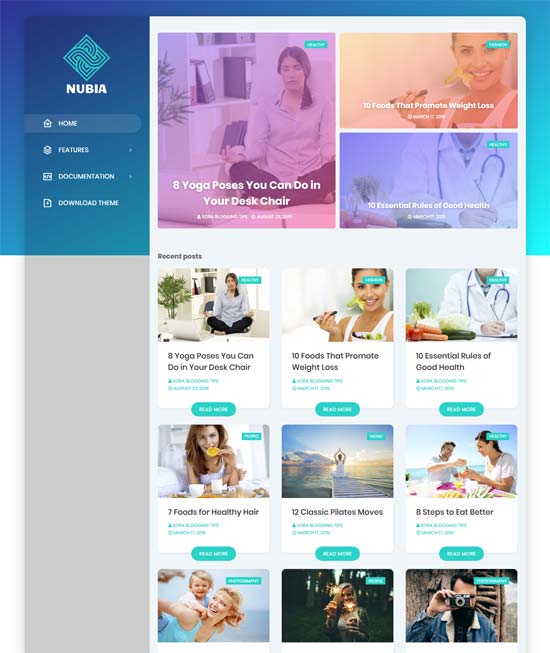 nubia blogger template