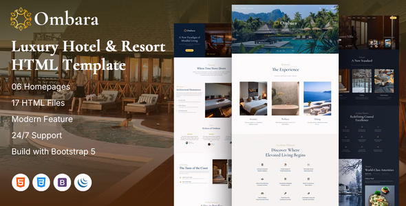 Ombara - Luxury Hotel & Resort HTML Template WordPress theme