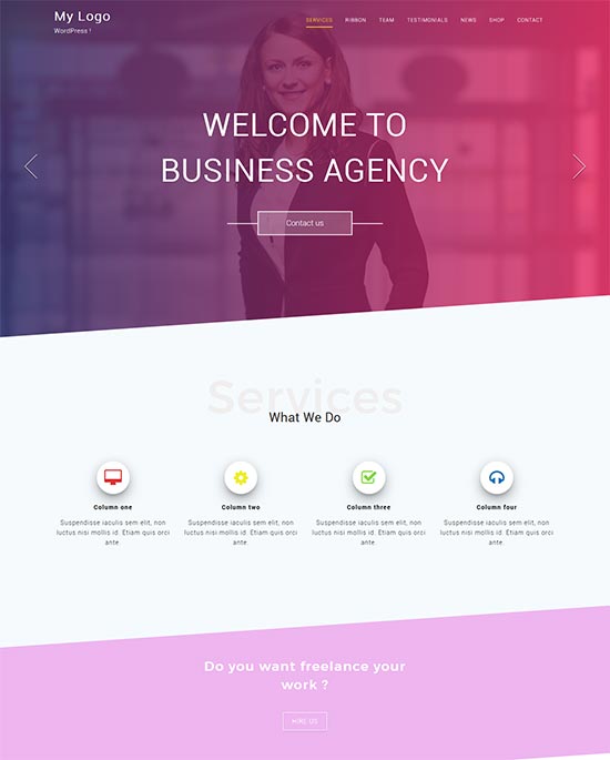 one page agency wordpress