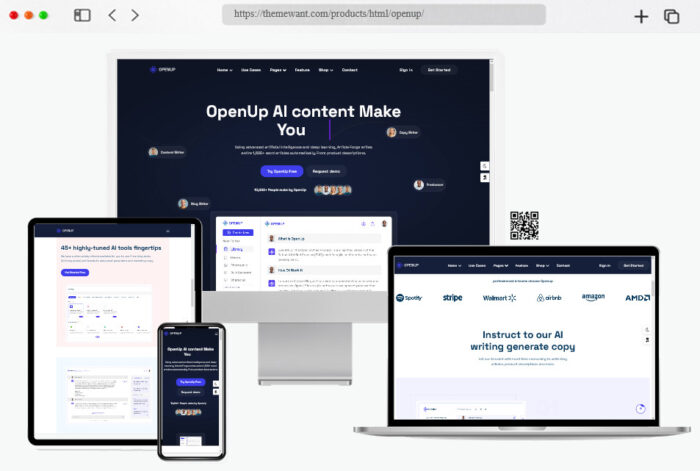openup ai writer ai application html template