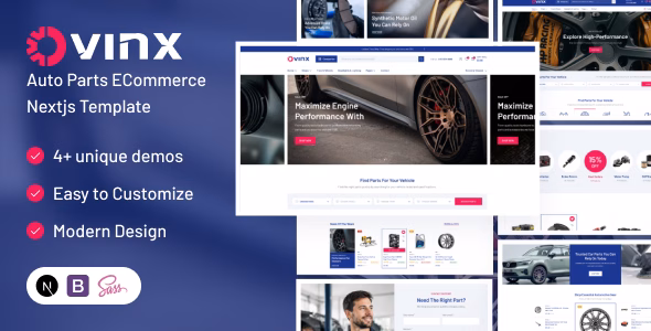 Ovinx - Auto Parts eCommerce Nextjs Template WordPress theme