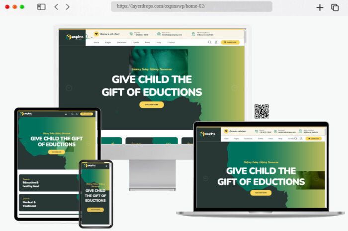 oxpins non profit charity wordpress theme