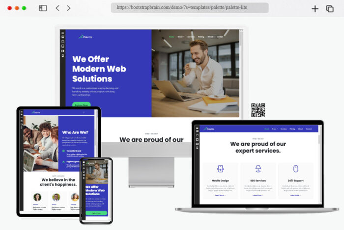 palette free bootstrap startup website template