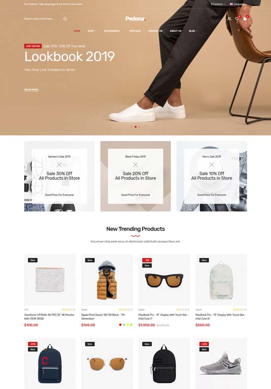 pedona fashion opencart theme