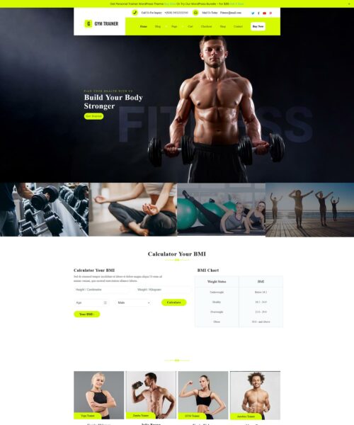 Free wellness center WordPress template
