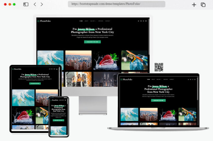 photofolio free bootstrap portfolio template