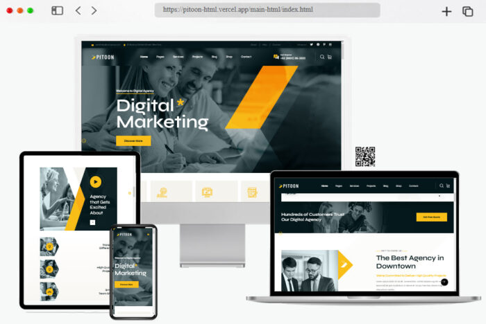 pitoon creative digital agency html template