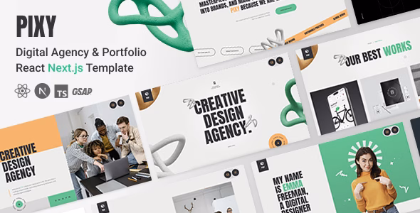 Pixy - Digital Agency & Creative Portfolio NextJs Template WordPress theme