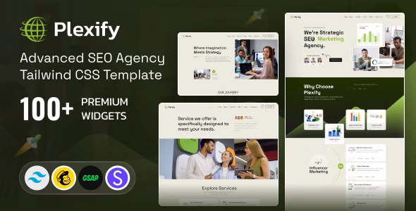 Plexify - SEO Agency Tailwind CSS Template WordPress theme