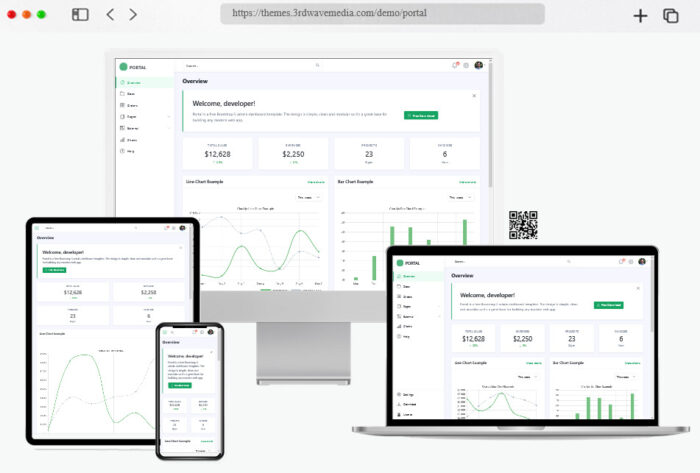 portal free bootstrap admin template