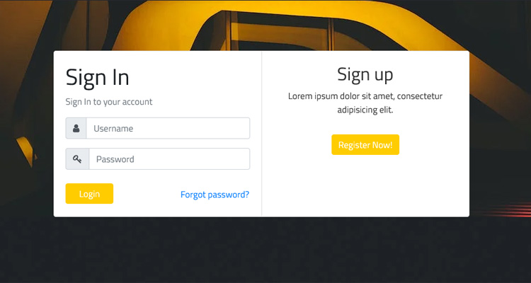 prism bootstrap login form