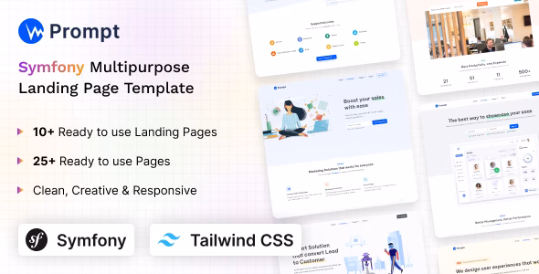 Prompt - Modern & Multipurpose Symfony Tailwind CSS Template WordPress theme
