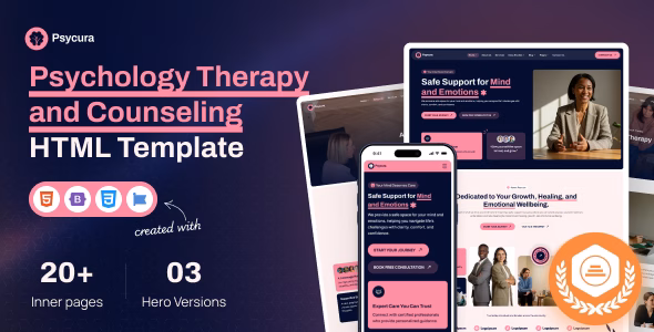 Psycura - Psychology, Therapy and Counseling HTML Template WordPress theme