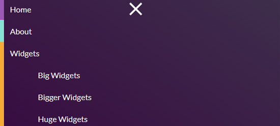 pure css menu drawer off click