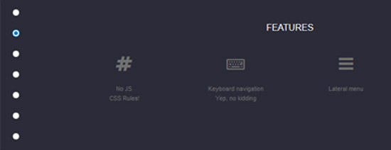 pure css one page vertical navigation