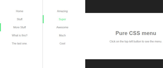 pure css sidemenu
